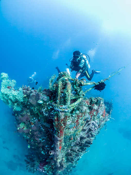 Benni on the Bow - Molas Wreck